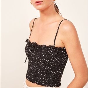 Reformation Carlotta Polka Dot Crop Top size S